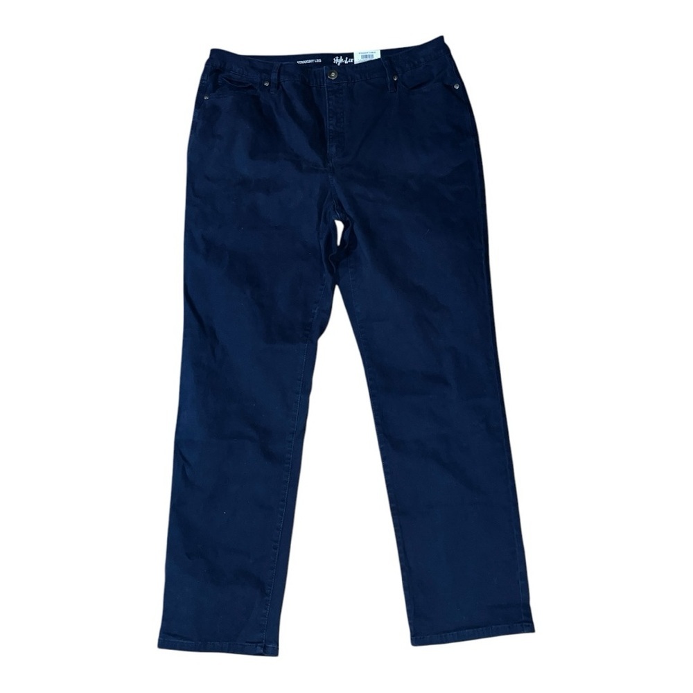 NWT Style & Co straight leg pants size 18 XXL blue plus size business casual
